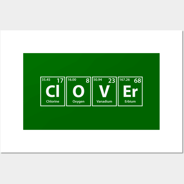 Clover (Cl-O-V-Er) Periodic Elements Spelling Wall Art by cerebrands